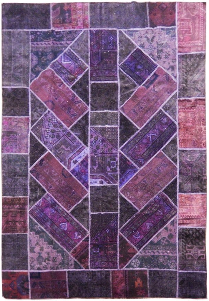 Stunning 7' x 10' 3" Red Antique Persian Patchwork Rug (1 of 7)