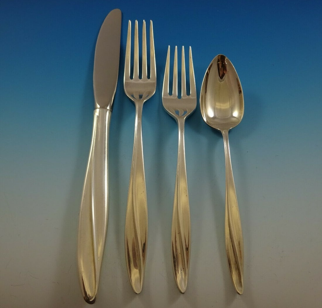 Gorham Firelight Sterling Silver Flatware Set 31 Pieces Mid-Century Modern (1 of 9)