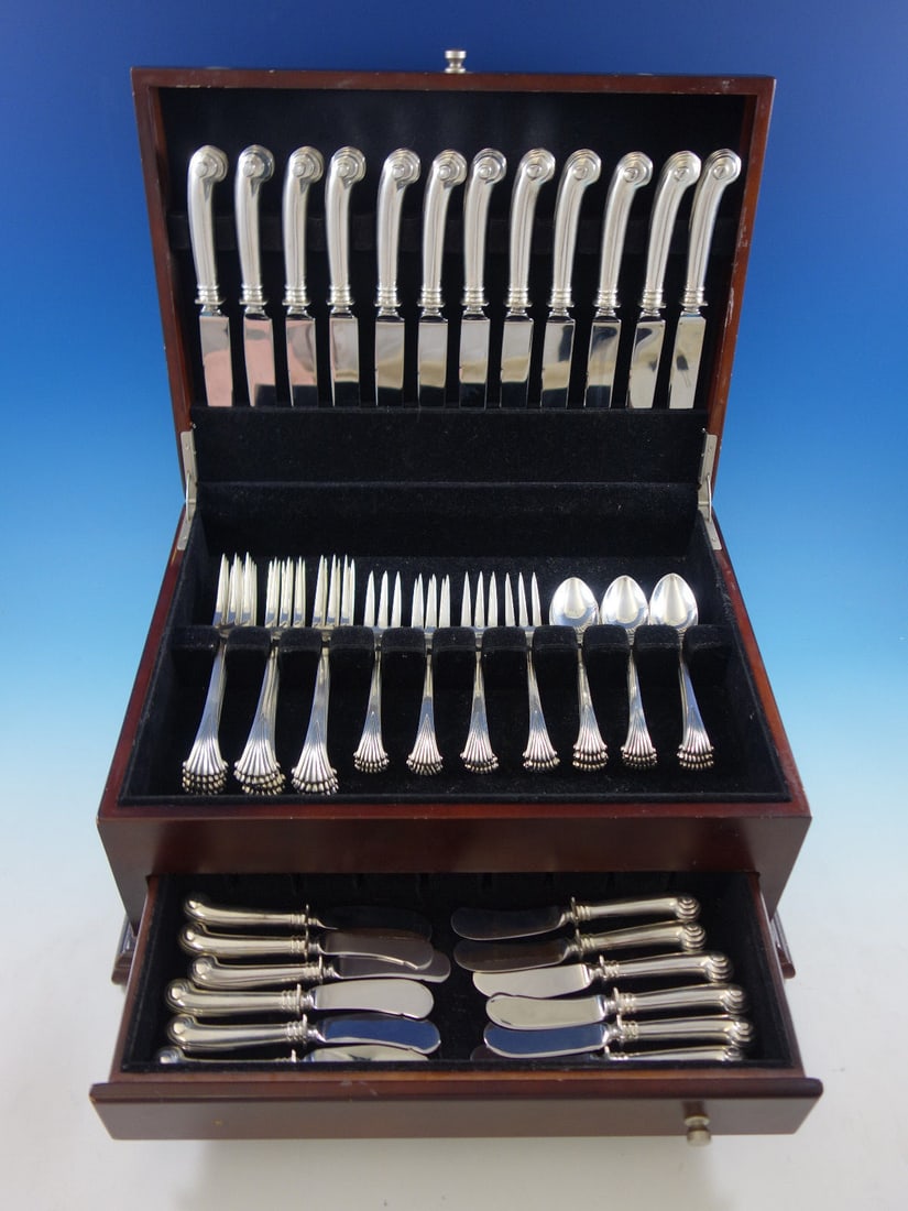 Tuttle Onslow Sterling Silver Flatware Set for 12 - 60 Pieces Art Deco (1 of 5)