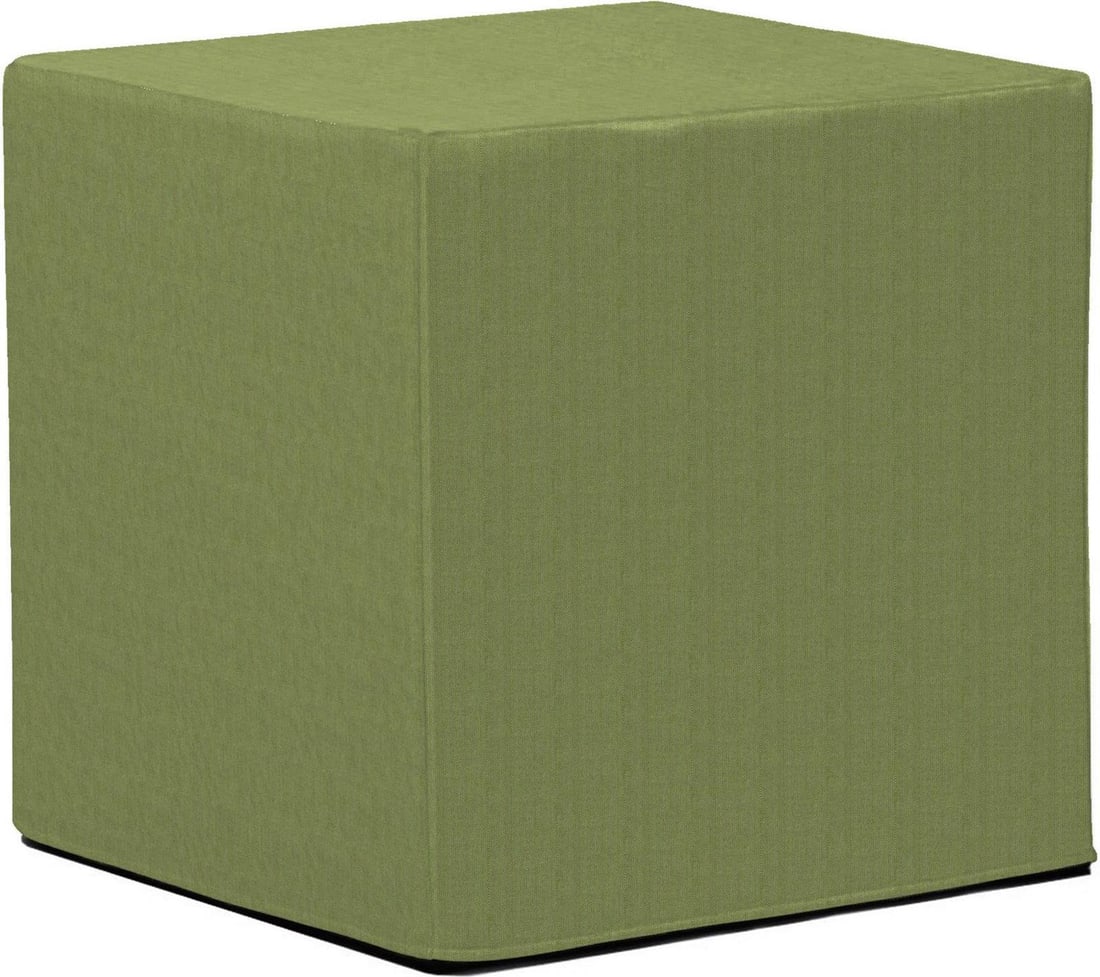 Howard Elliott Green No-Tip Square Ottoman with Removable Cover (1 of 1)