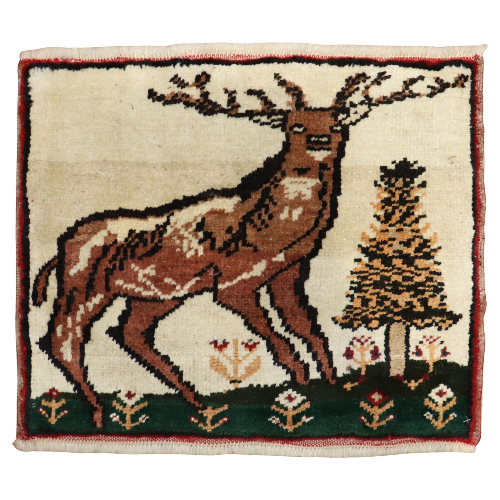 Zabihi Collection Hand-Knotted Deer Mini Turkish Rug 16x20 (1 of 4)