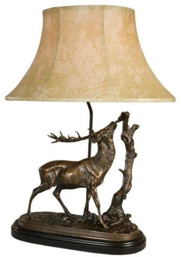 Lifelike Nibbling Elk Sculpture Lamp Lodge Style 27 Inches (1 of 1)