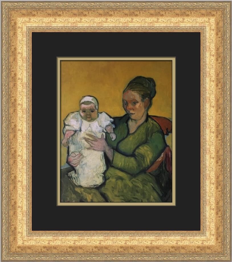 Vincent Van Gogh Augustine Roulin with Baby Custom Framed Print 18x17: Vincent Van Gogh Augustine Roulin with Baby Custom Framed Print 18x17 This beautiful custom framed print features Vincent Van Gogh's iconic artwork 'Augustine Roulin with Her Baby.' The print