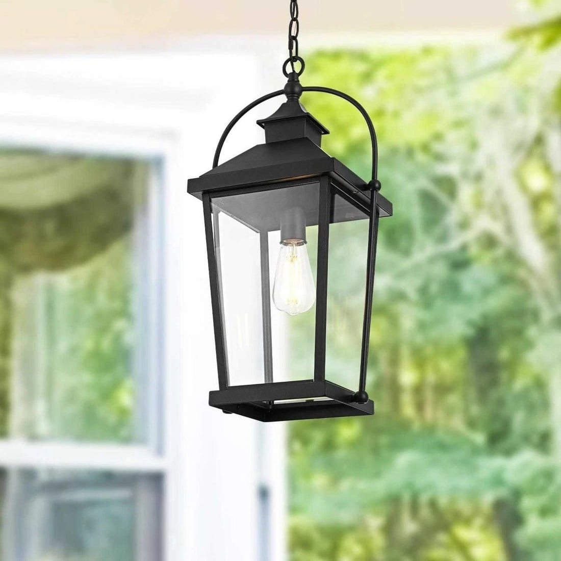 Luz Outdoor Pendant Light Fixture Black 21.26 Inch Waterproof (1 of 10)
