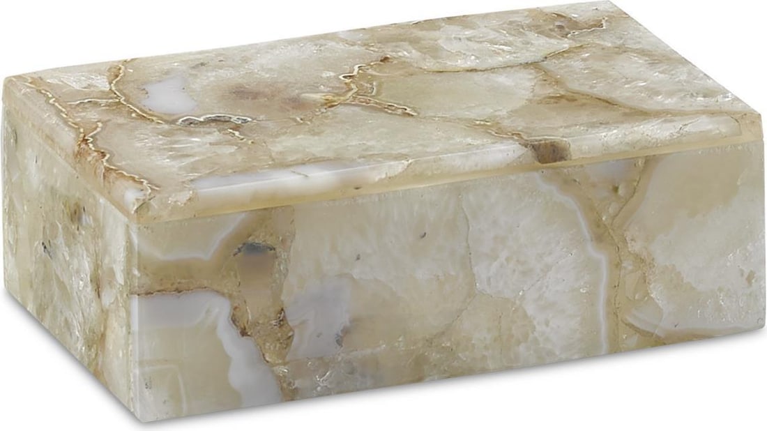 Currey Benoit Small Box in Green Natural Agate (1 of 3)