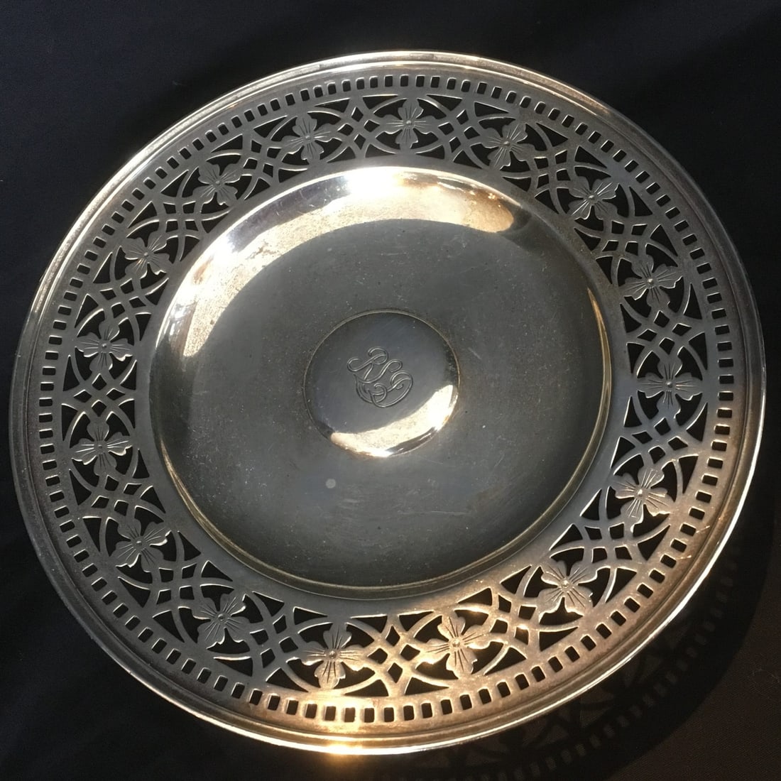 Tiffany & Co Sterling Silver Floral Tray 6.76ozt with Pedestal (1 of 5)