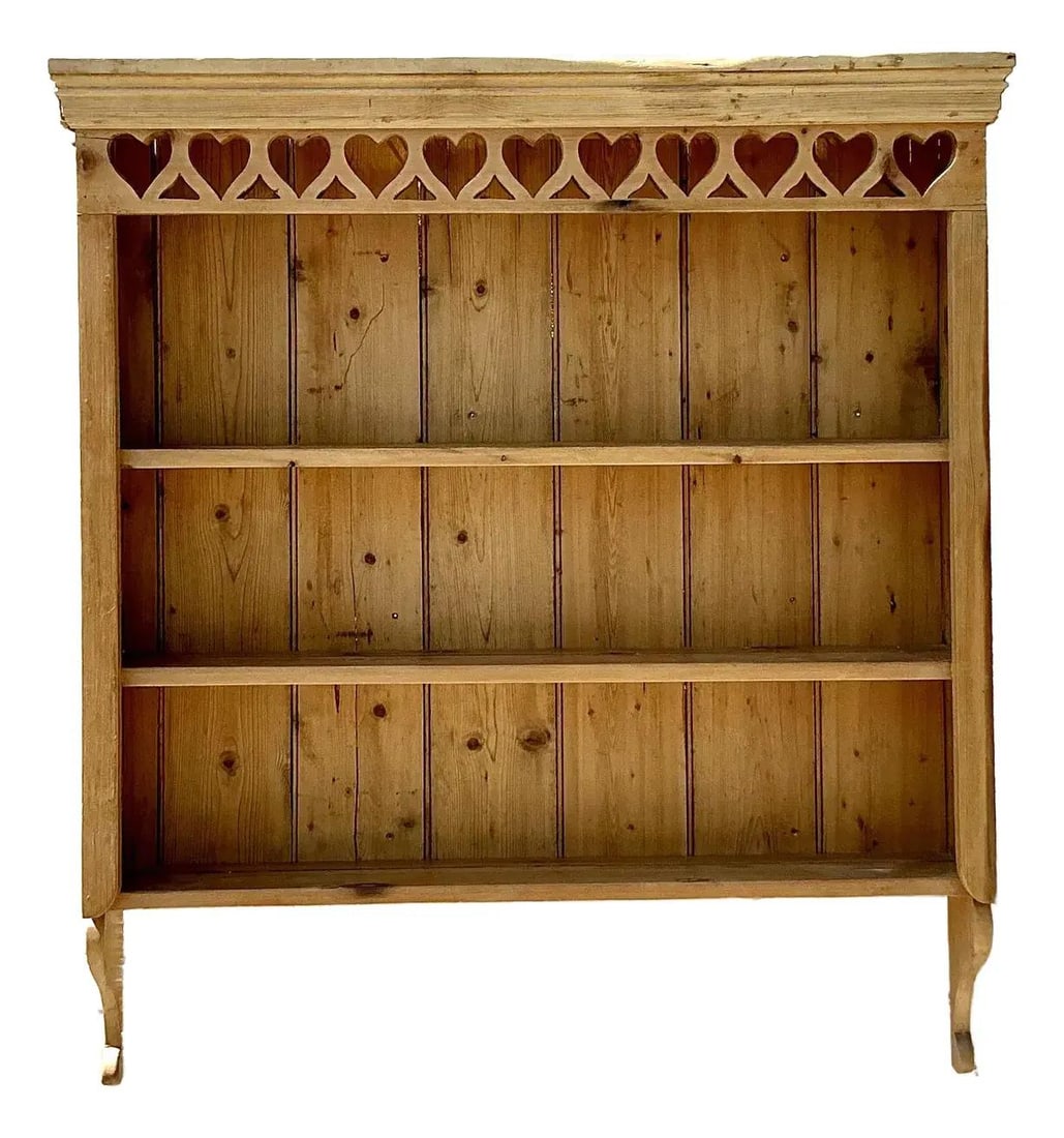 Vintage Boho Pine Carved Heart Wall Shelf 38 x 6.5 x 41.75: Vintage Boho Pine Carved Heart Wall Shelf 38 x 6.5 x 41.75 Enhance your living space with this Vintage Boho Carved Heart Wall Shelf, a charming addition that combines rustic romance with functionality