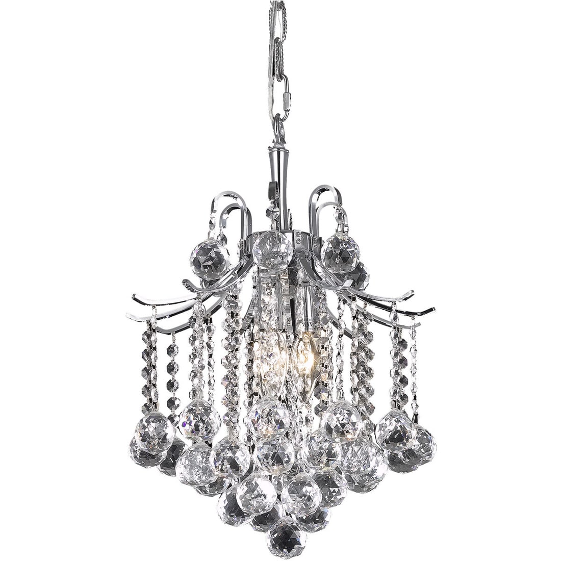 Amelia 3-Light Chrome Pendant Light Fixture Crystal Shade (1 of 2)