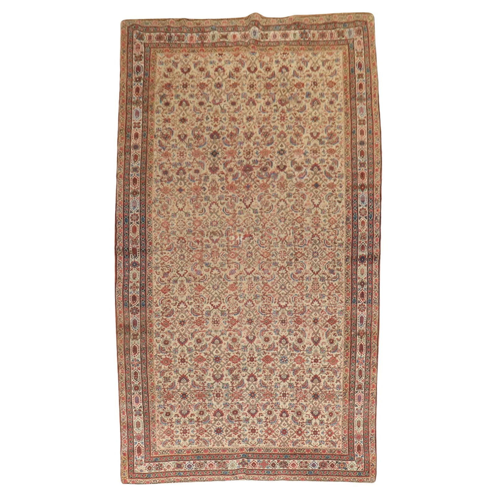 Ivory Field Persian Fereghan Rug Tabriz Design Wool 1920 (1 of 7)
