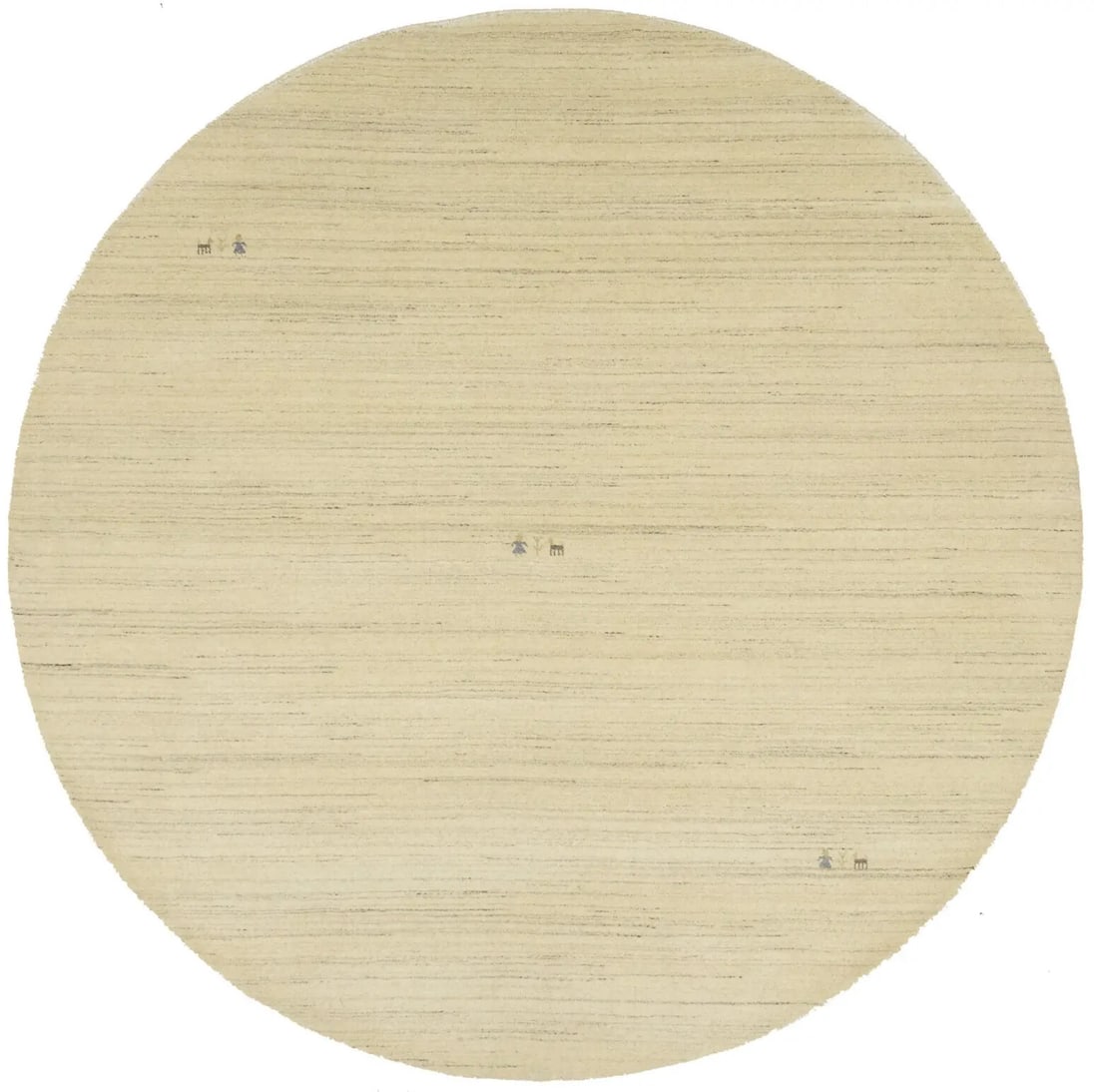 Handmade Oatmeal Tribal Gabbeh Round 8' Wool Area Rug (1 of 13)