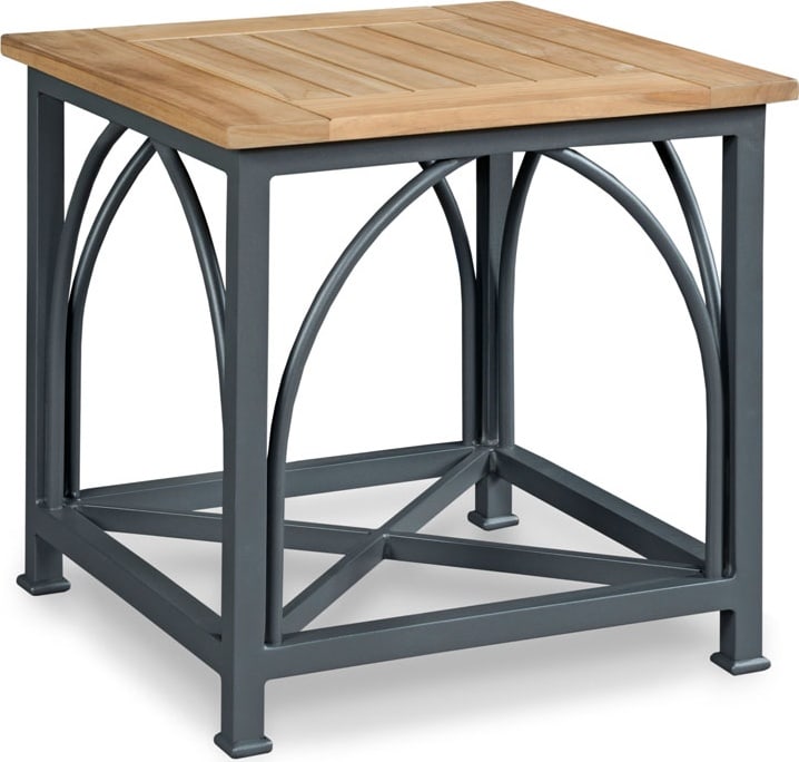 Woodbridge Jupiter Outdoor Square Side Table Graphite Gray Teak Finish (1 of 4)