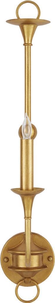 Currey Nottaway Gold Leaf Wall Sconce Dimmable 1-Light (1 of 4)