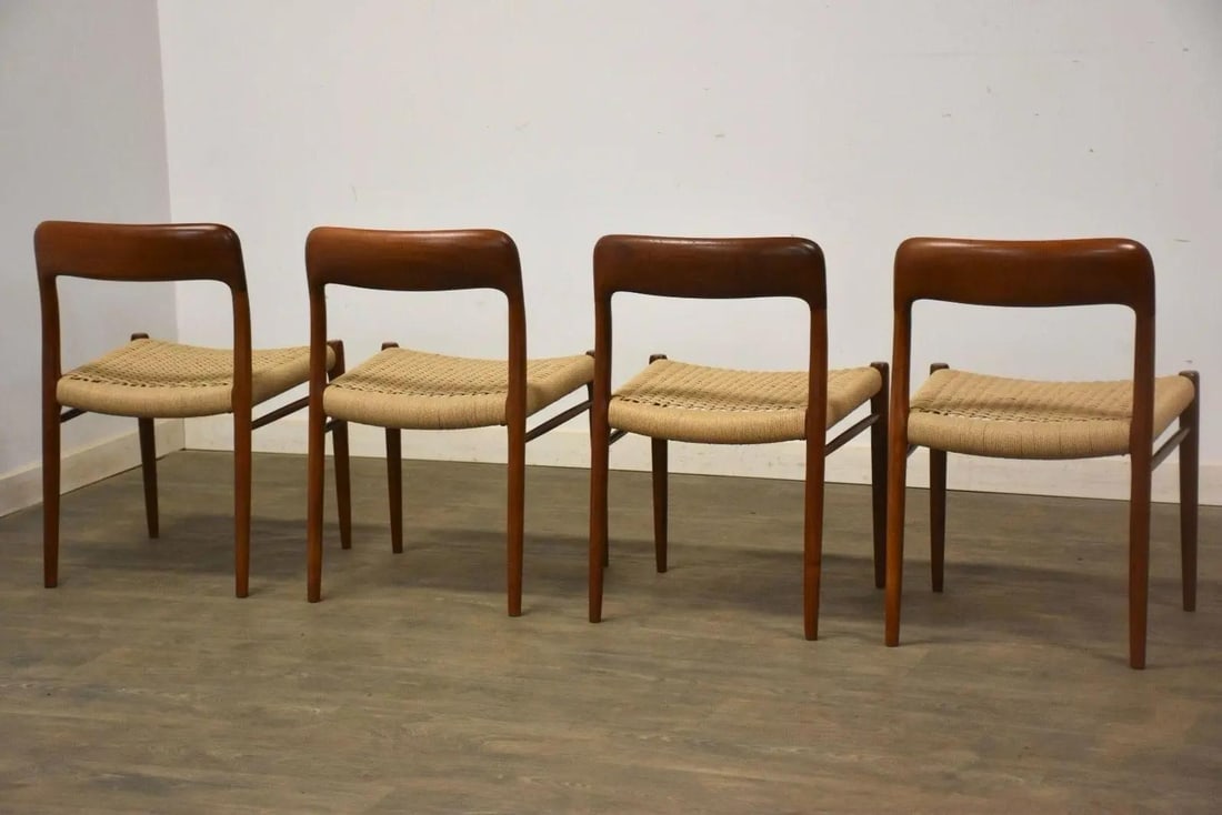 Mid Century Niels Moller Teak Dining Chairs Set of 4 - 2