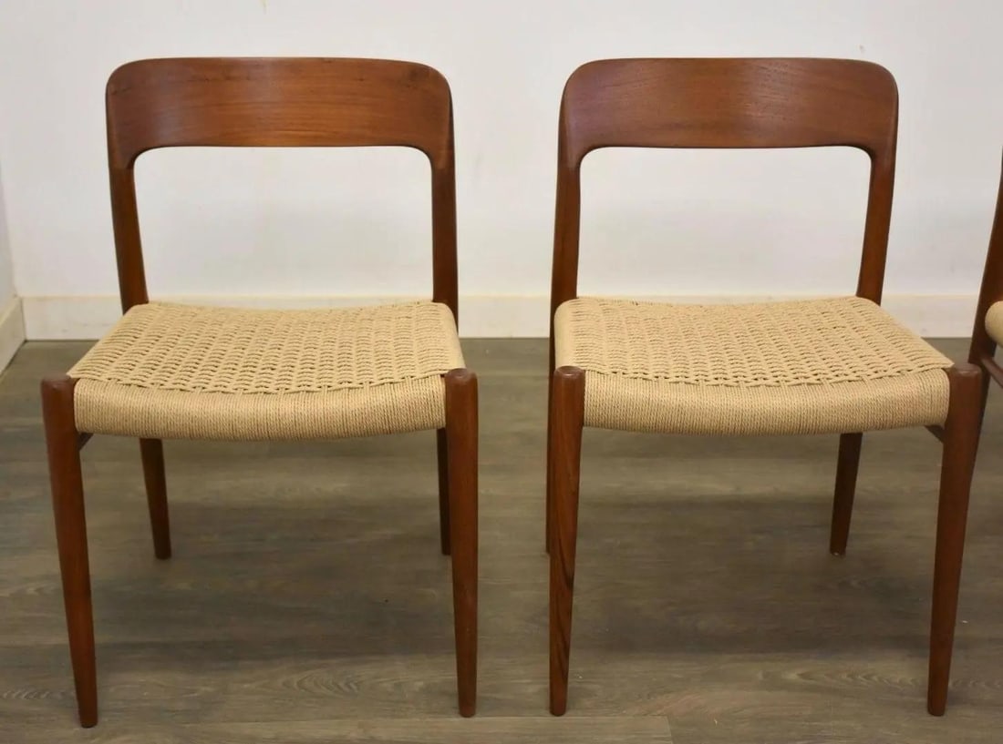 Mid Century Niels Moller Teak Dining Chairs Set of 4 - 3