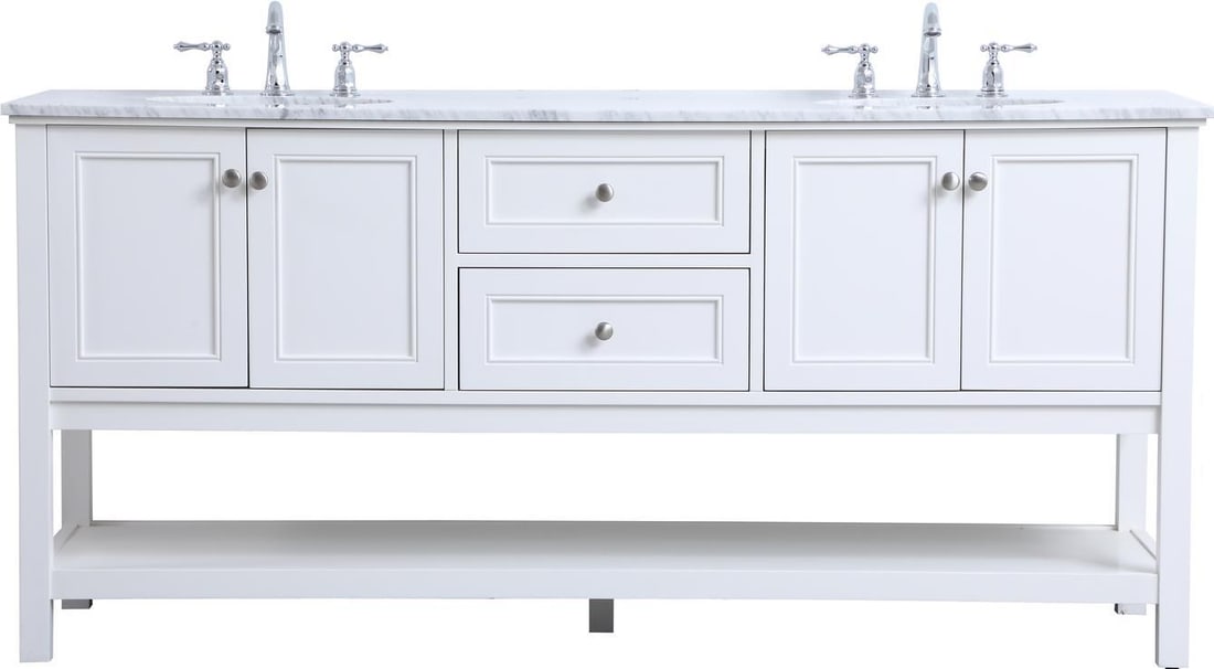 Elegant Lighting 72 Inch Solid Wood Bathroom Vanity Set Brushed Nickel Finish: Elegant Lighting 72 Inch Solid Wood Bathroom Vanity Set Brushed Nickel Finish Transform your bathroom with this stylish Modern Solid Wood Bathroom Vanity Set, designed for a contemporary aesthetic. Cr