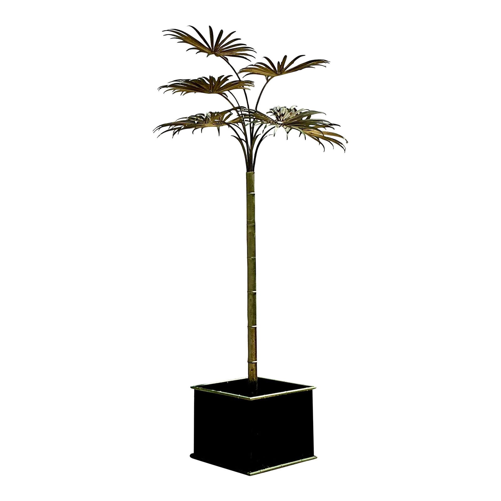 Vintage Italian Tole Metal Palm Tree Coastal Decor 76in (1 of 8)