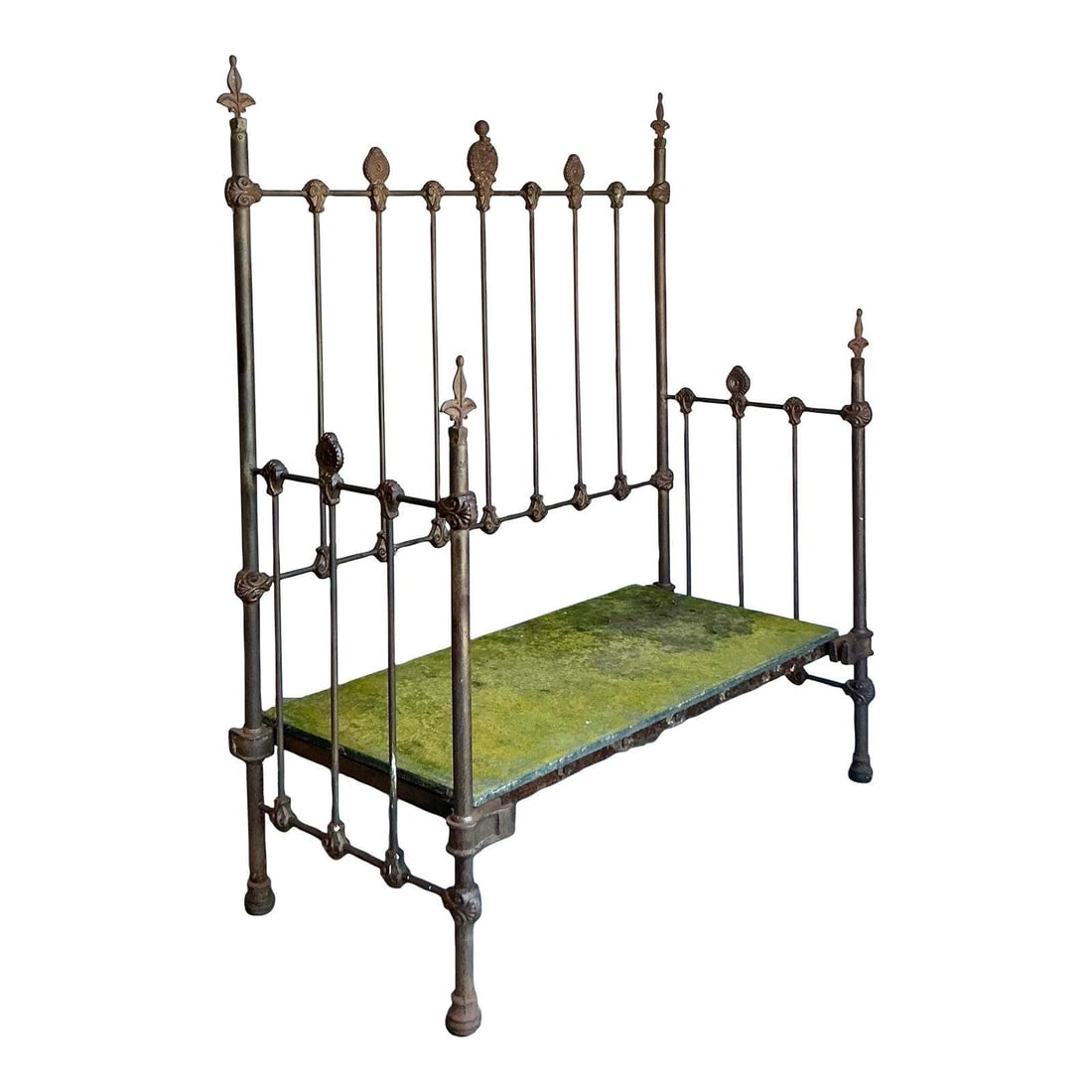 Elegant Vintage Regency Wrought Iron Settee with Ornate Design (1 of 10)