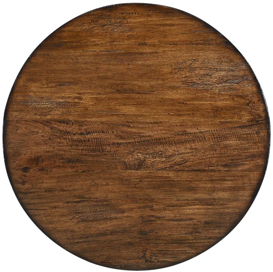 Holland Round Coffee Table Solid Mango Rustic Pecan Transitional Style - 2