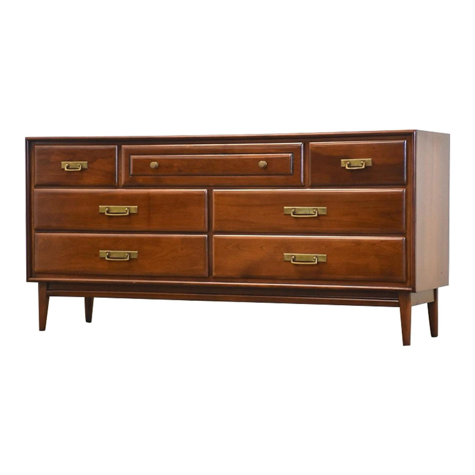 Mid Century Modern Heywood Wakefield Cherry Dresser 62" Wide (1 of 9)