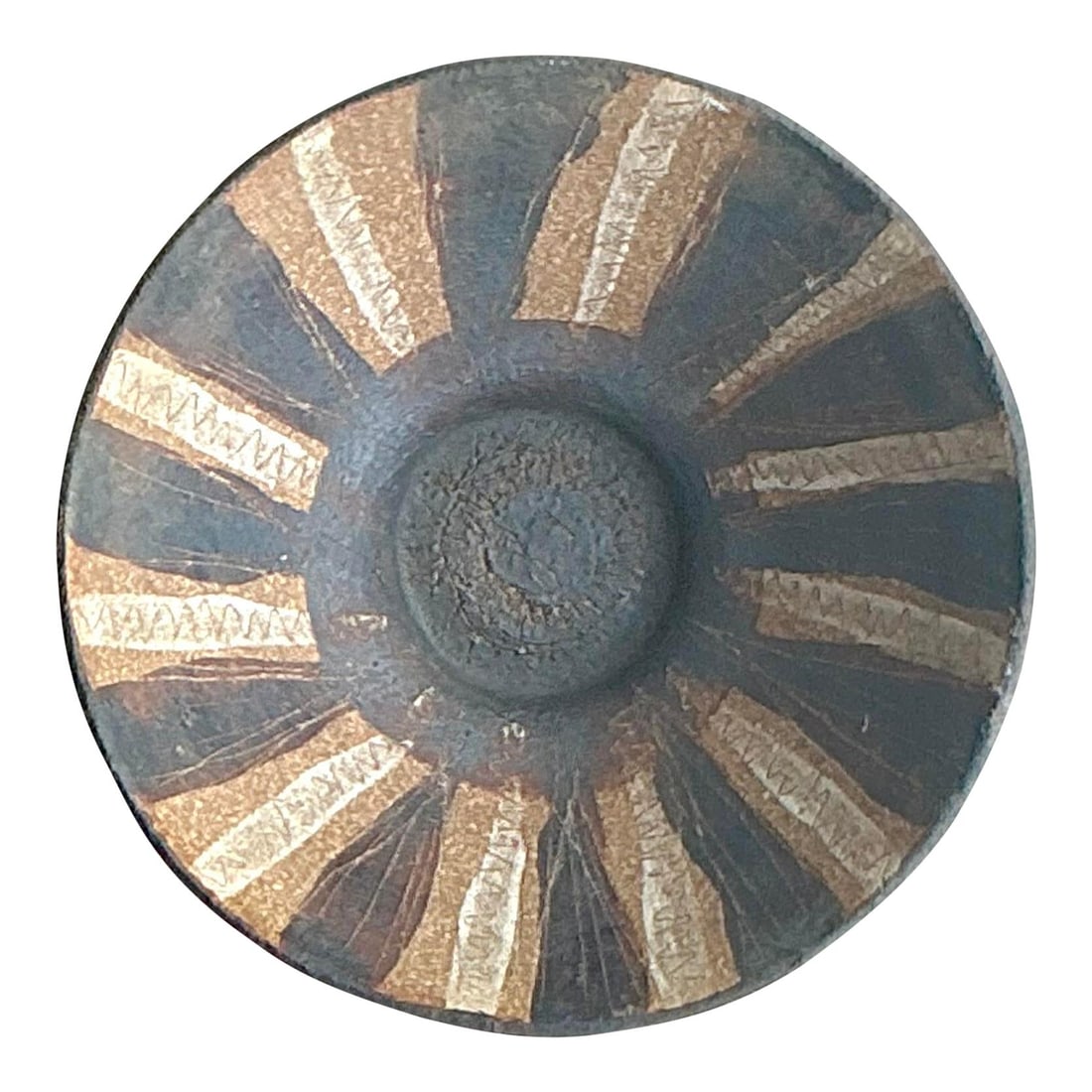 Handcrafted Vintage Boho Striped Pottery Bowl in Earthy Tones (1 of 6)