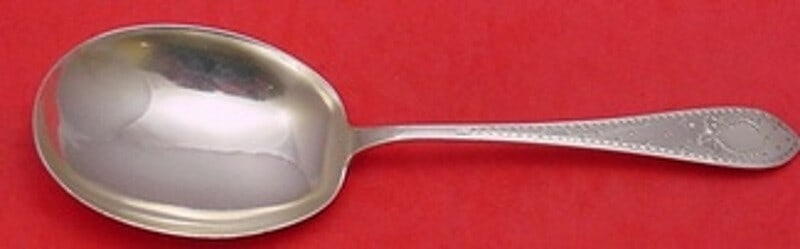 Whiting Colonial A Engraved Sterling Silver Berry Spoon 9 1/8" (1 of 2)