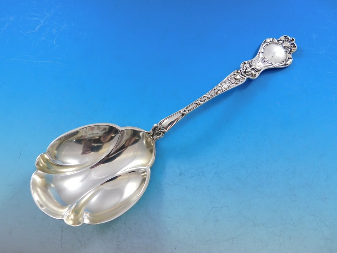 Alvin Nuremburg Sterling Silver Serving Spoon 8.5 Inch Vintage (1 of 4)