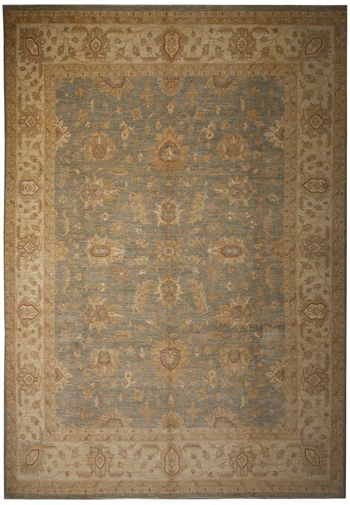 9.1 x 11.7 Natural Wool Ziglar Chobi Peshawar Hand-Knotted Rug (1 of 16)