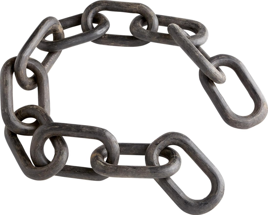 Cyan Cadena Modern Farmhouse Black Wood Chain Sculpture 62.5" (1 of 1)