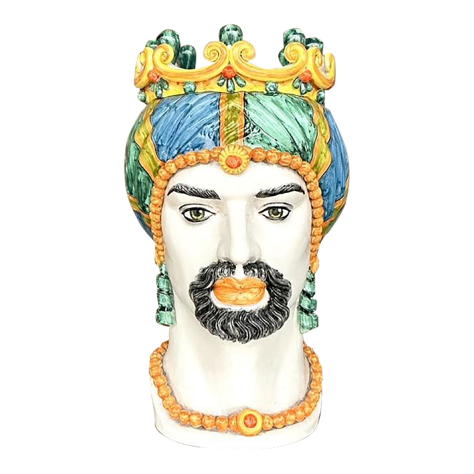 Vintage Ceramiche Di Caltagirone Hand-Painted Figure Planter 20" Tall (1 of 10)