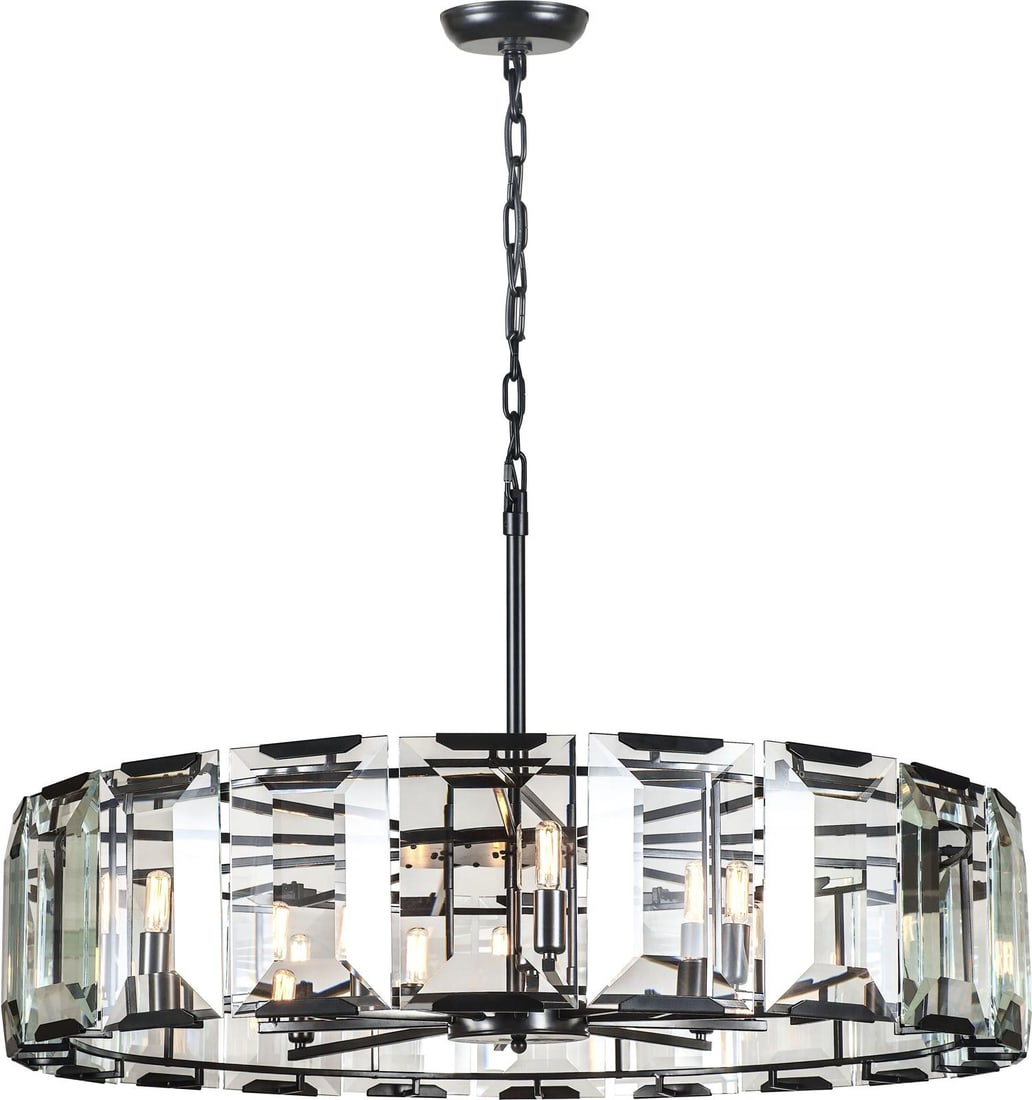 Elegant Monaco 10-Light Bowl Chandelier in Flat Black Matte (1 of 1)