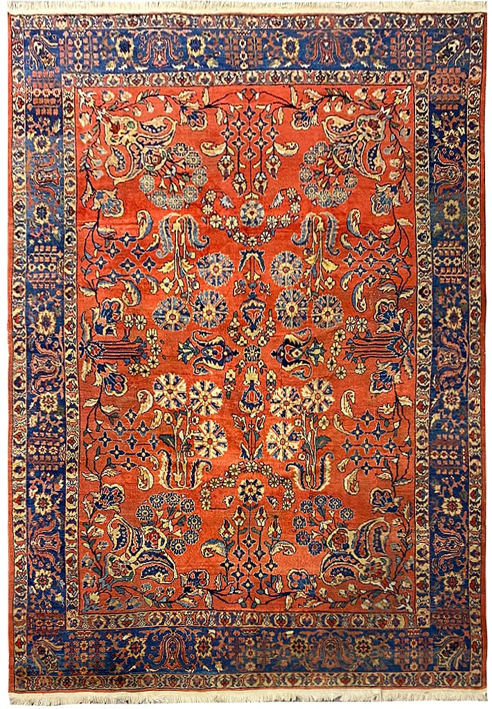 9' x 11.10' Persian Sarouk Mahal Mohajeran Antique Rug Handwoven Wool (1 of 11)