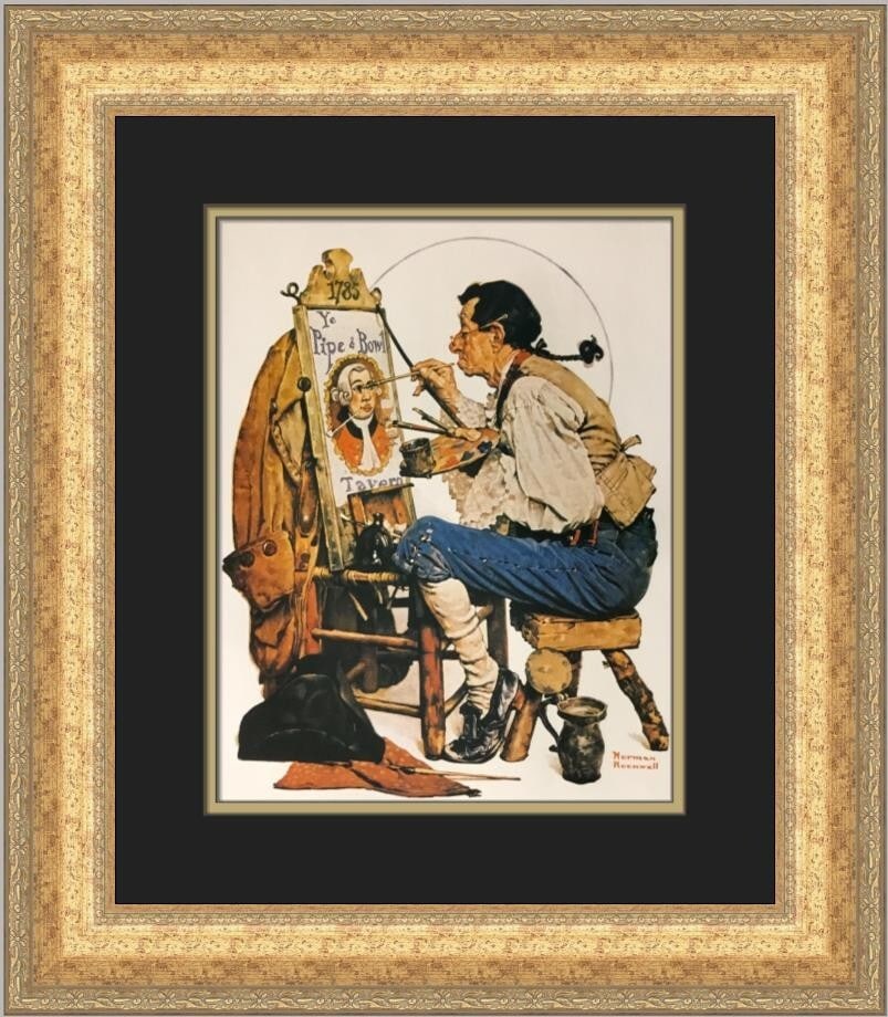 Norman Rockwell Sign Painter Custom Framed Print 1979 (1 of 2)