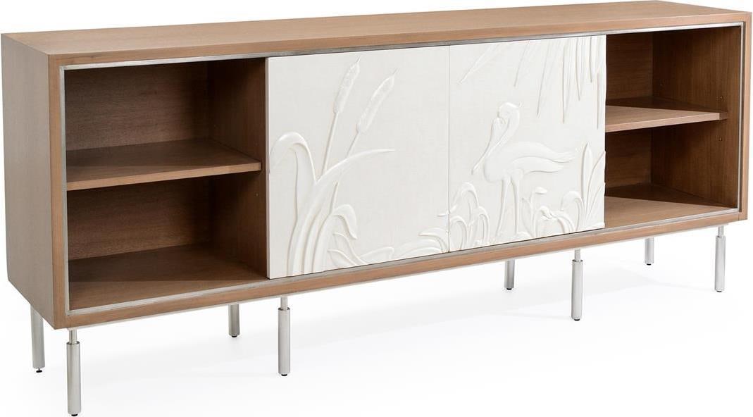 John-Richard Bayside Sideboard Modern Suede Finish French Style: John-Richard Bayside Sideboard Modern Suede Finish French Style Enhance your dining space with this modern sideboard featuring a suede finish. Crafted in the elegant French style, this sideboard from