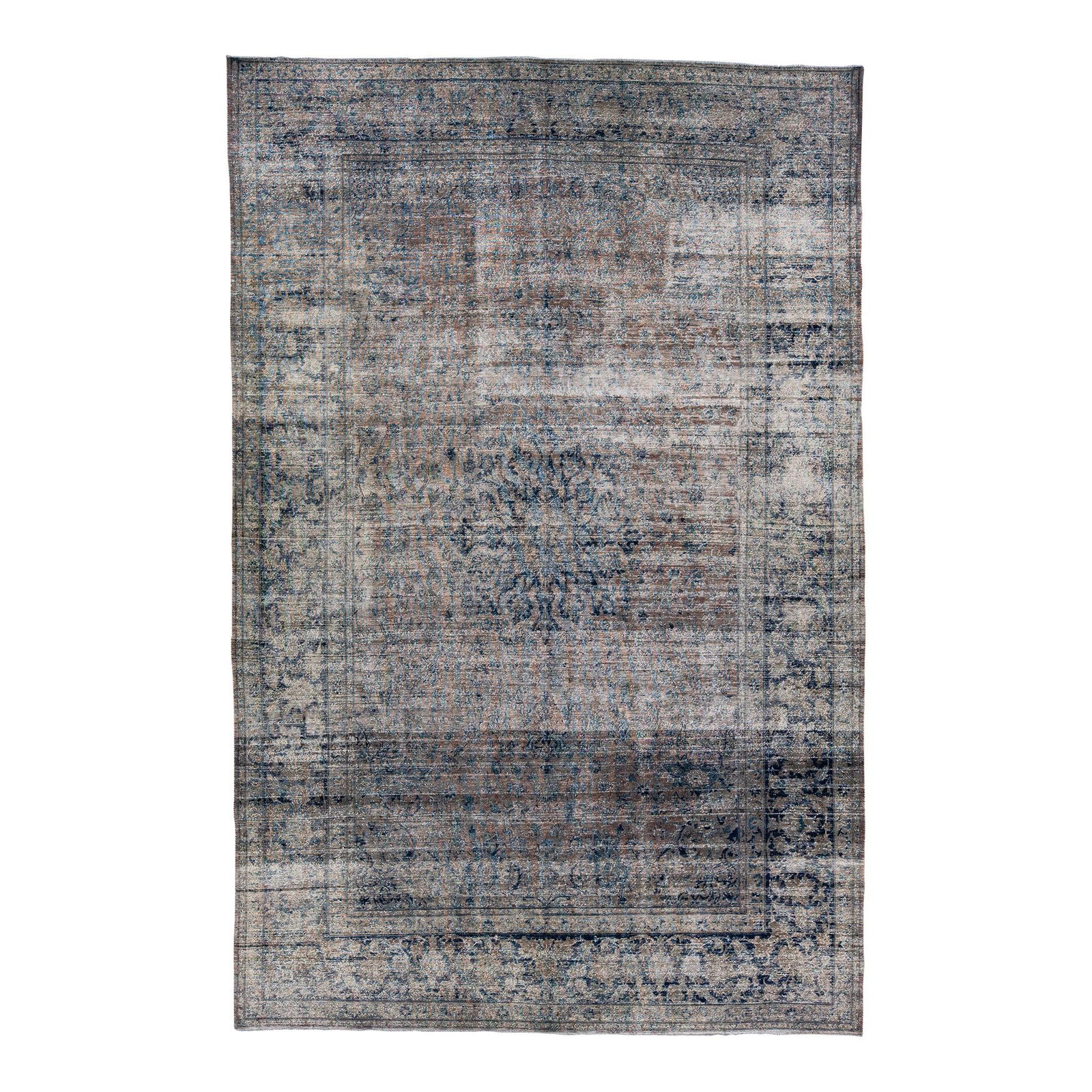 1920s Persian Handmade Tabriz Wool Rug 9'8 x 15'1 Distressed Brown (1 of 9)