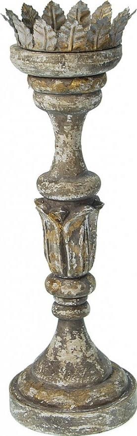 Provence Home Distressed Gold Candle Holder 17in French Country Style (1 of 1)