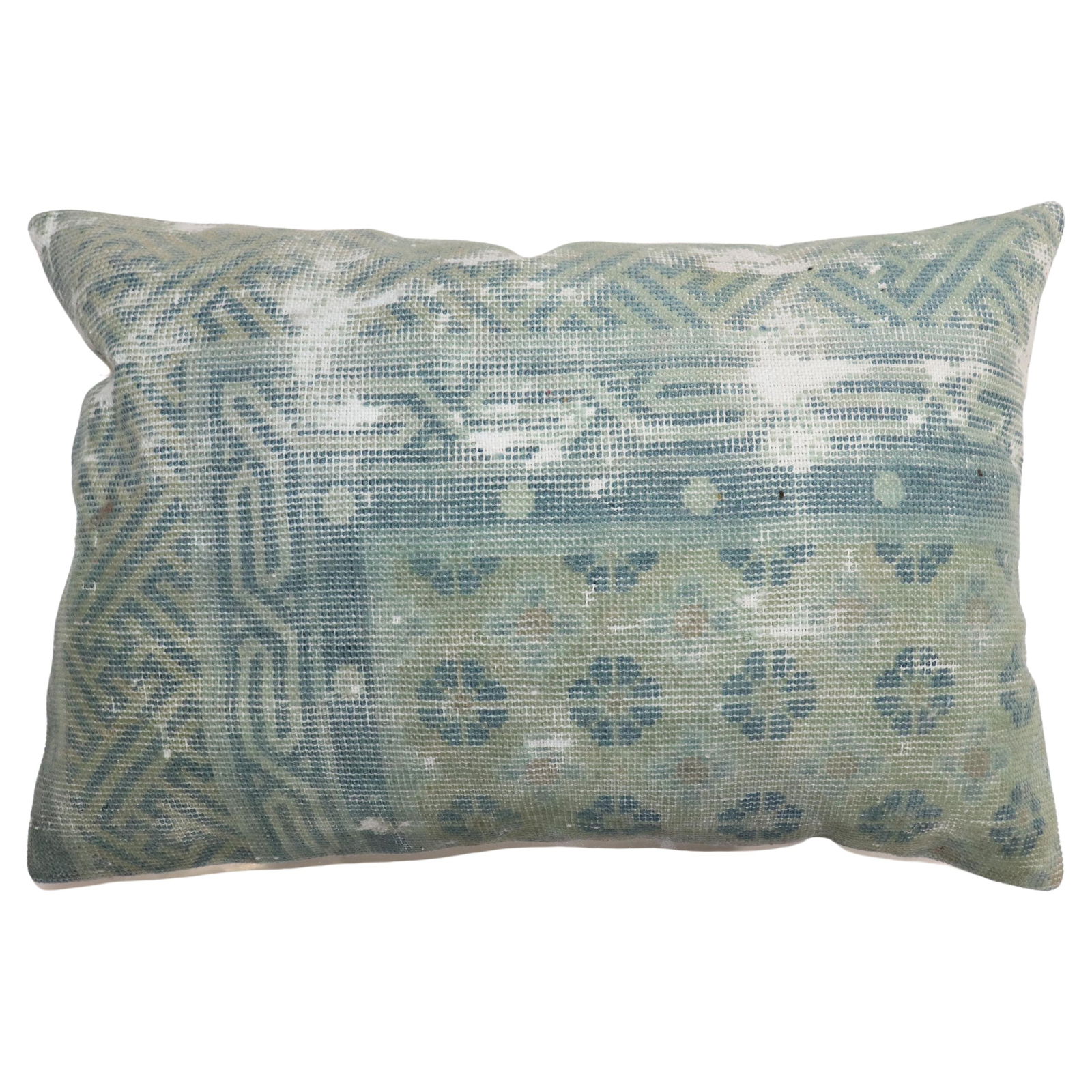 Vintage 19th Century Light Blue Chinoiserie Lumbar Pillow (1 of 4)