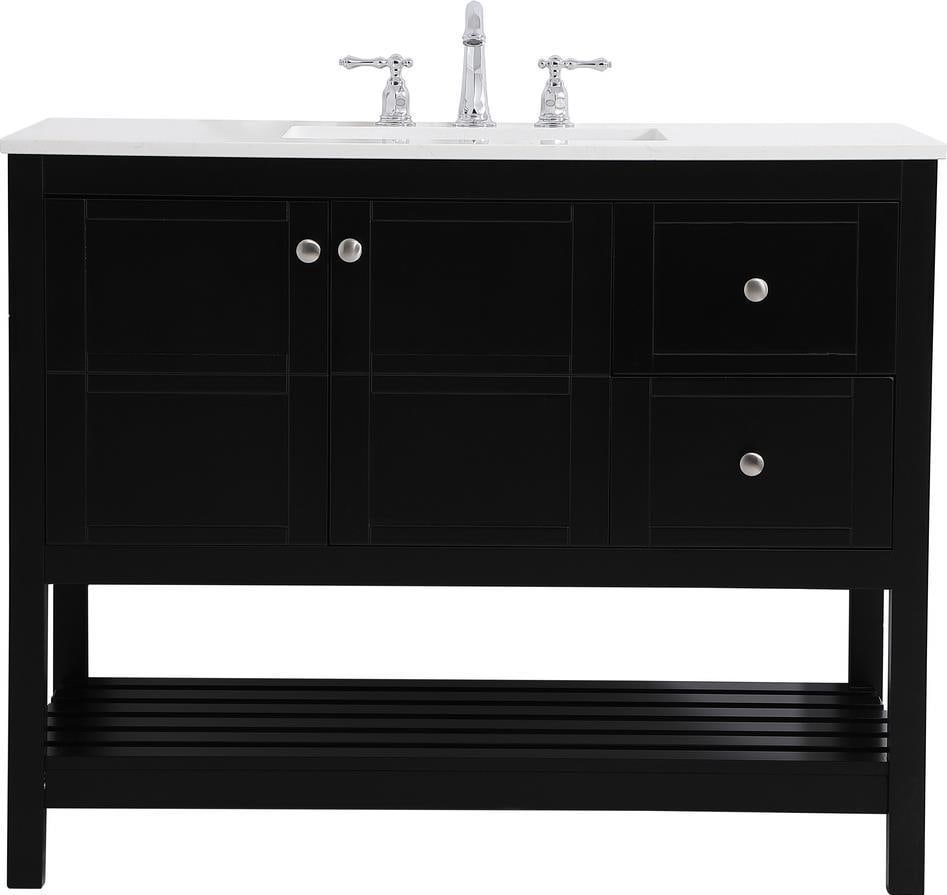 Elegant Lighting 42 Inch Black Transitional Bathroom Vanity (1 of 1)