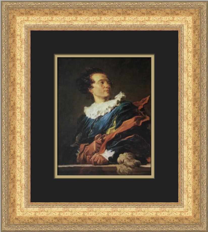 Jean H Fragonard Portrait of Abbe De Saint-Non Custom Framed Print 18x16 (1 of 2)