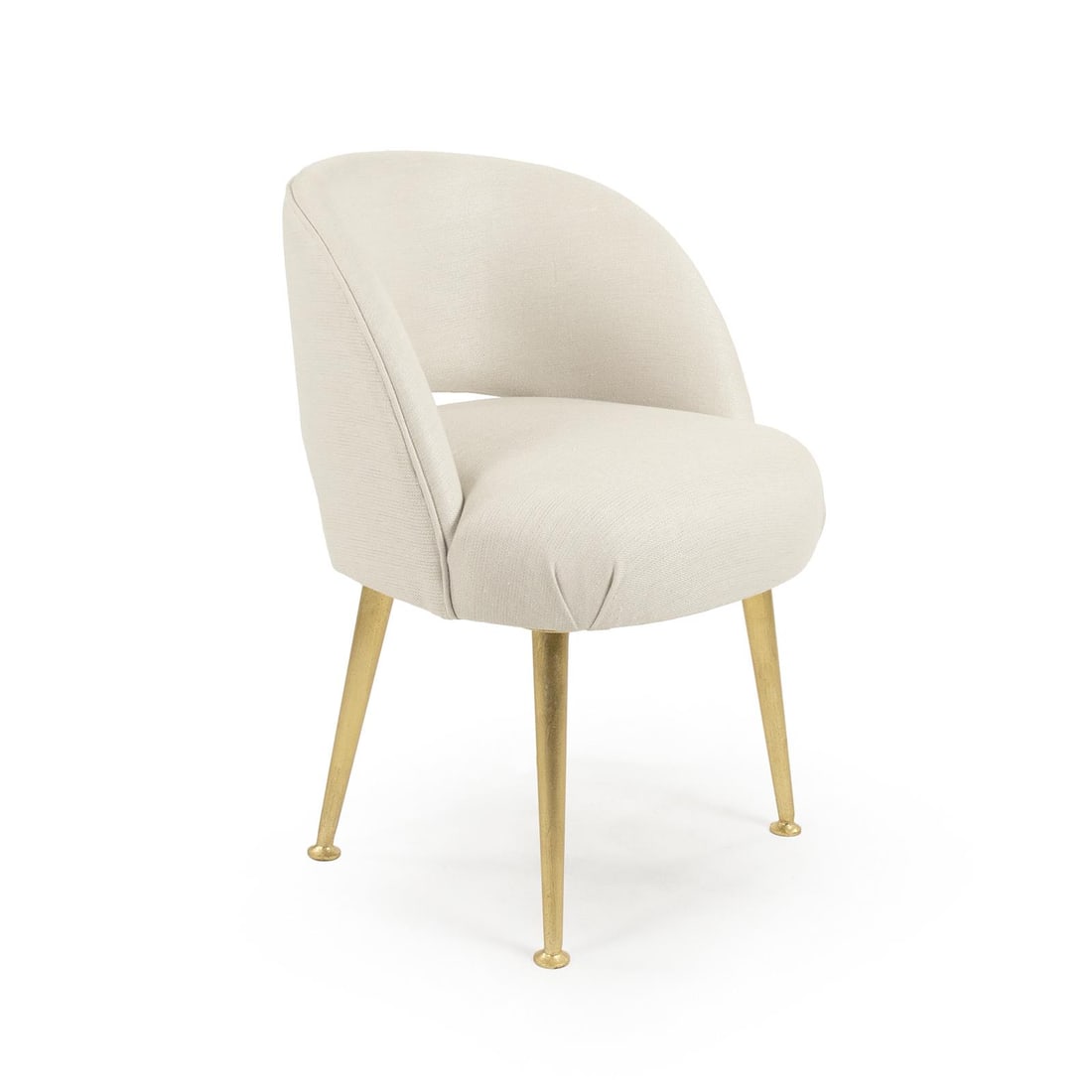Zentique Selene Velvet Side Chair Alabaster Brass Finish (1 of 5)