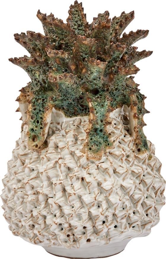 Handcrafted Blue Thai Ceramic Vase with Pineapple Design (1 of 3)