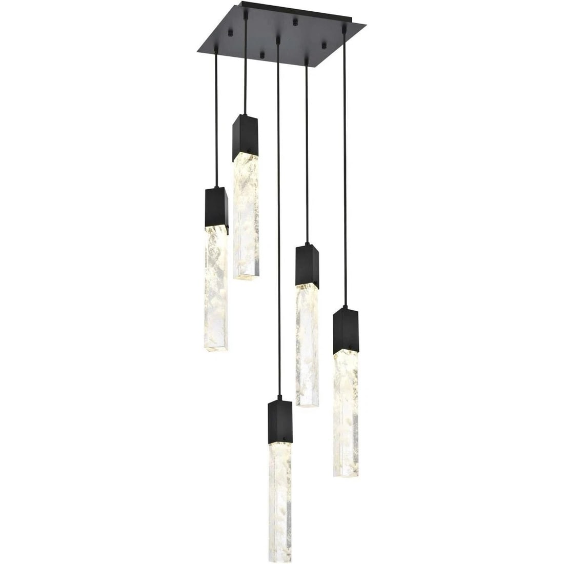 Elegant Lighting Aurora 5-Light Black Crystal Pendant Chandelier (1 of 10)