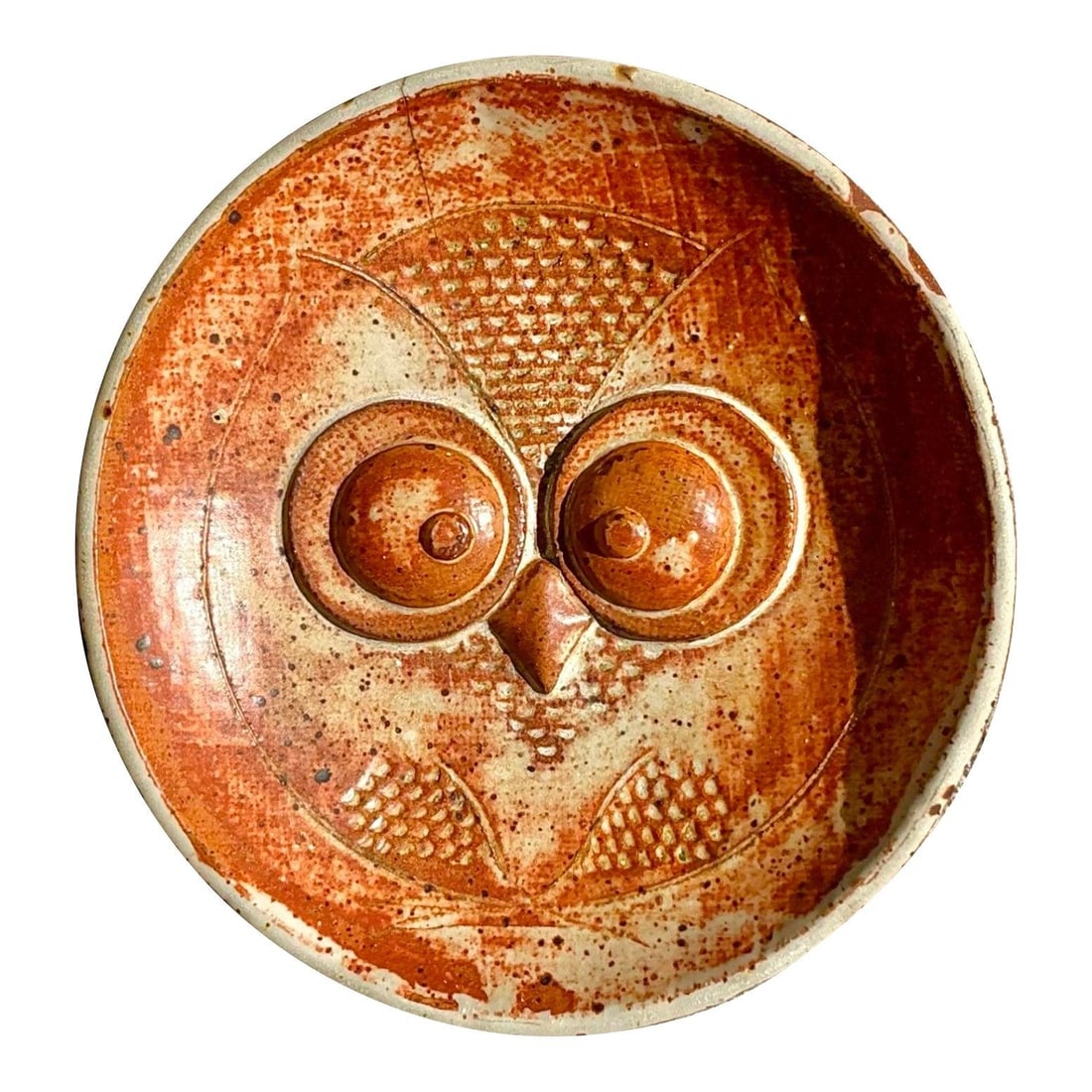 Vintage Boho Owl Ceramic Plate Rustic Design 11.25 Inch (1 of 7)