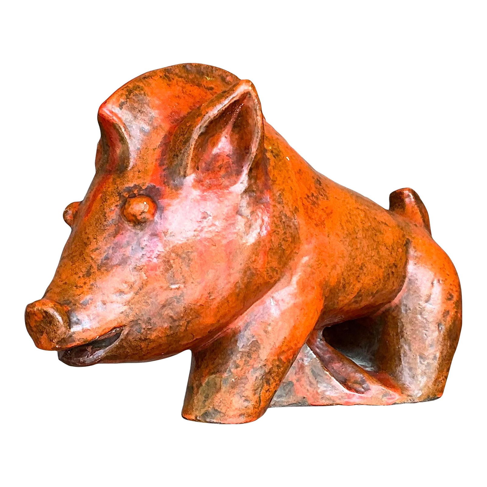 Vintage Ludwig Konig Glazed Ceramic Pig Sculpture Boho Decor (1 of 10)