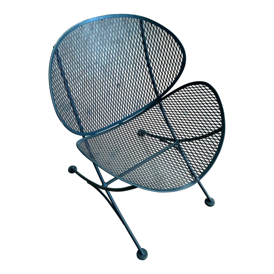 Mid-Century Modern Wrought Iron Orange Slice Lounge Chair After Salterini (1 of 10)