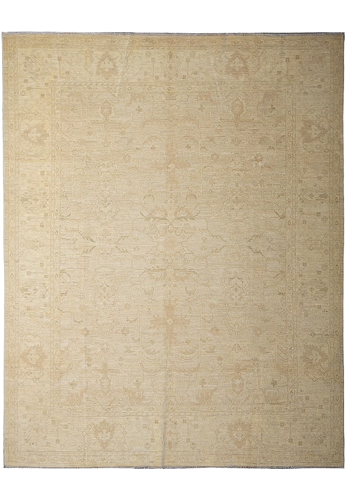 Chobi Handmade Wool Rug 8' x 9' 6 Neutral Faded Colors Geometric Design (1 of 13)