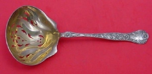 Gorham Marguerite Sterling Silver 6 Inch Sugar Sifter with Flower Design: Gorham Marguerite Sterling Silver 6 Inch Sugar Sifter with Flower Design This elegant sugar sifter from the Marguerite pattern by Gorham is crafted from sterling silver with a gold-washed finish, feat