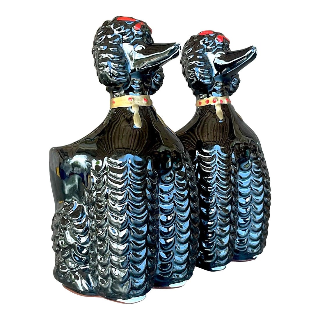 Charming Black Poodle Ceramic Planters - Vintage Pair (1 of 8)