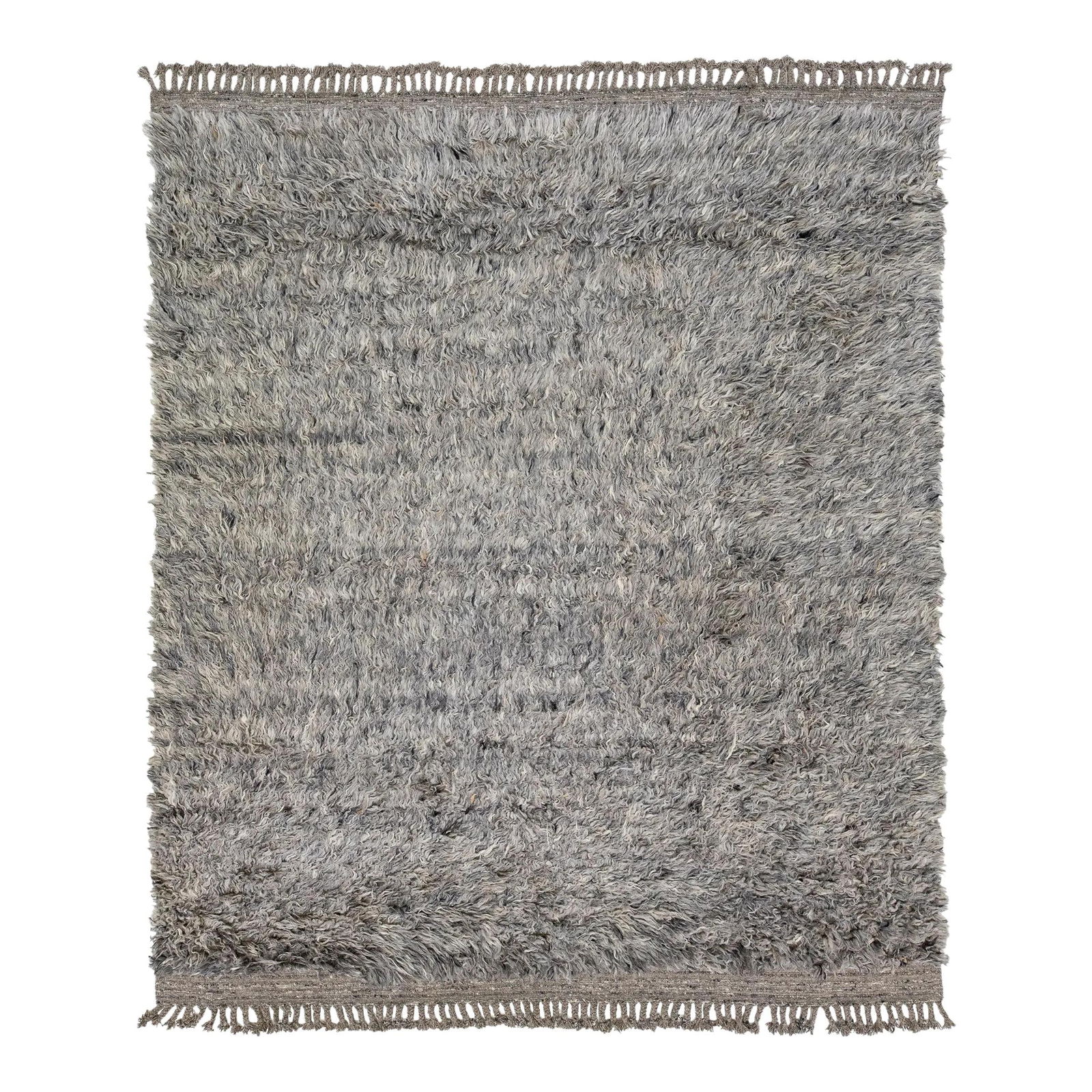 Chic Gray Hand-Knotted Moroccan Wool Area Rug 8'2 x 10'3 (1 of 7)