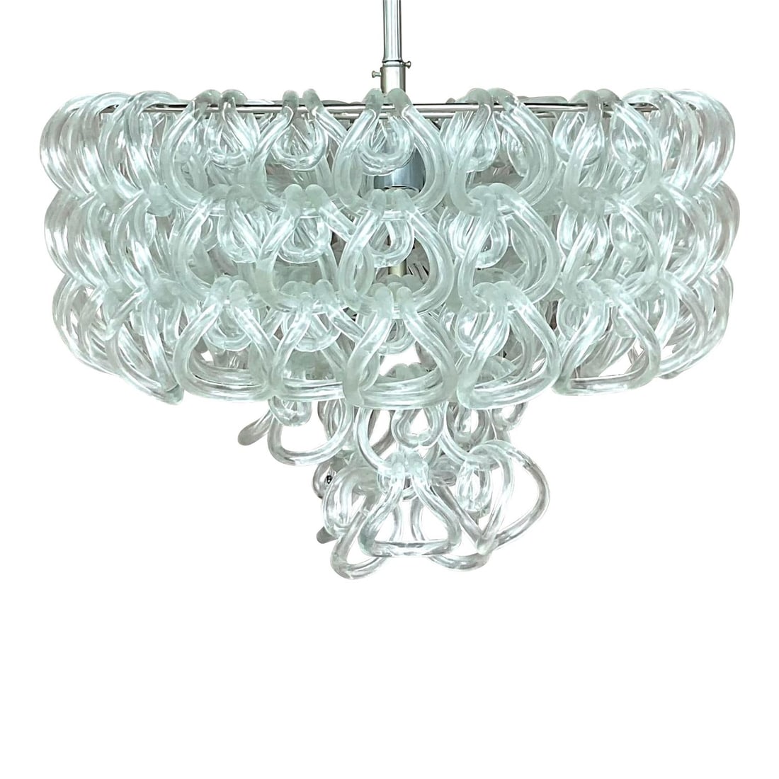 Vintage Angelo Mangiarotti Giogalli Glass Rings Chandelier (1 of 5)