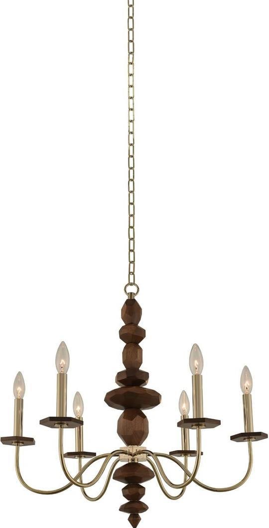 Kalco Lassen Organic Modern 6-Light Bowl Chandelier Champagne Gold (1 of 1)